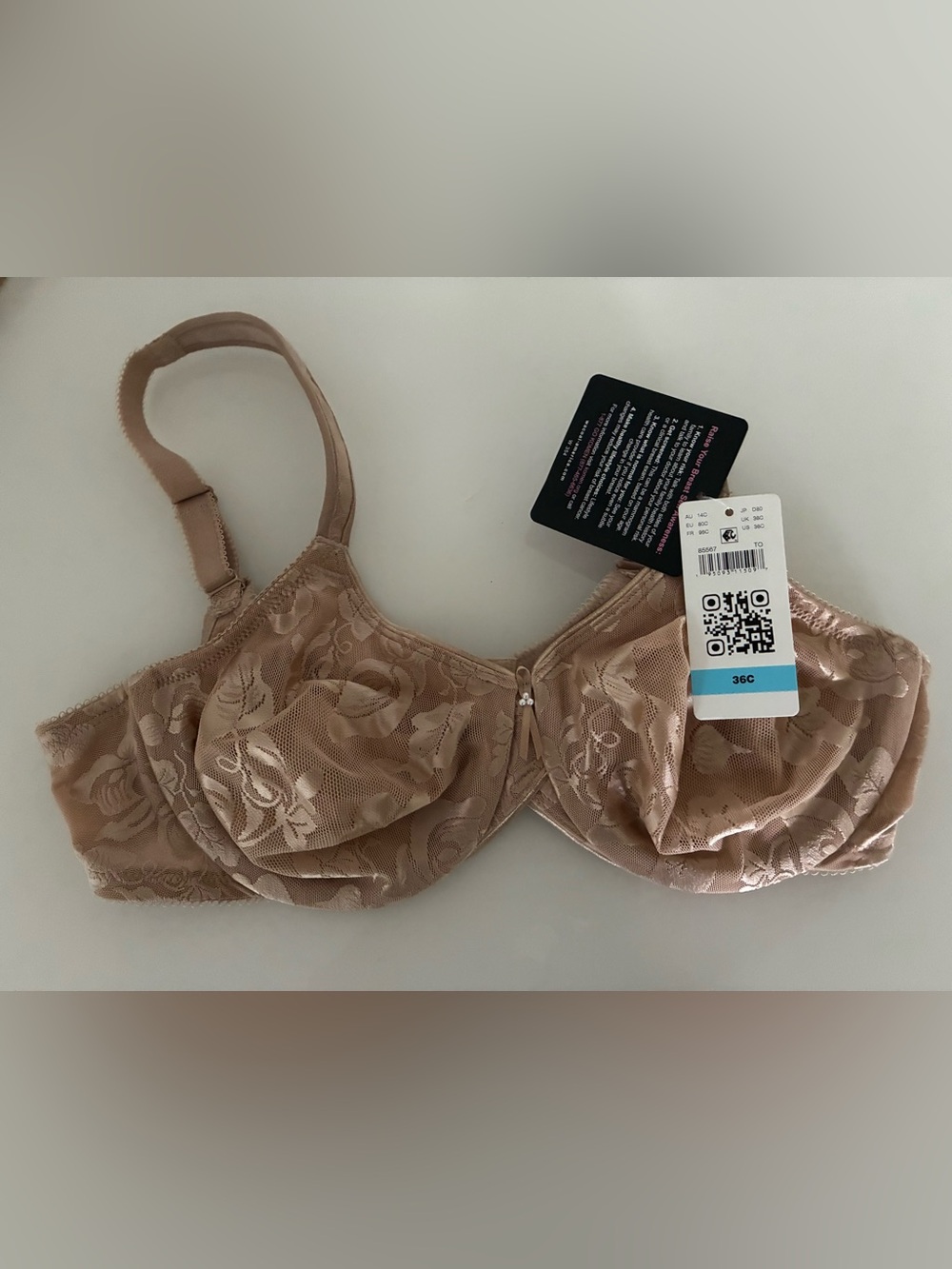 Wacoal Lace Underwire Bra in Nude Beige 36 C